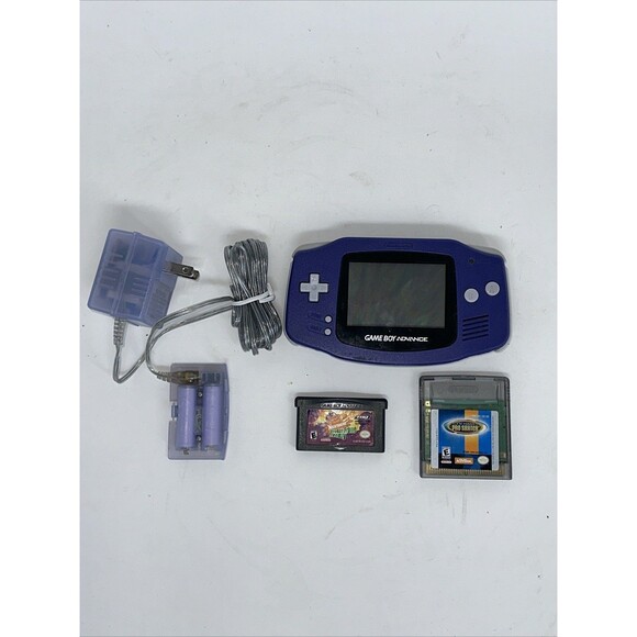Nintendo Gameboy Advance GBA Indigo Purple Handheld video game System AGB-001 - Picture 2 of 7